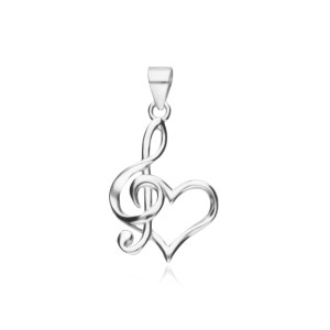 Pandantiv argint inima cu cheia sol DiAmanti AP20939RH-AS (Argint 925‰ 1,2 g.)